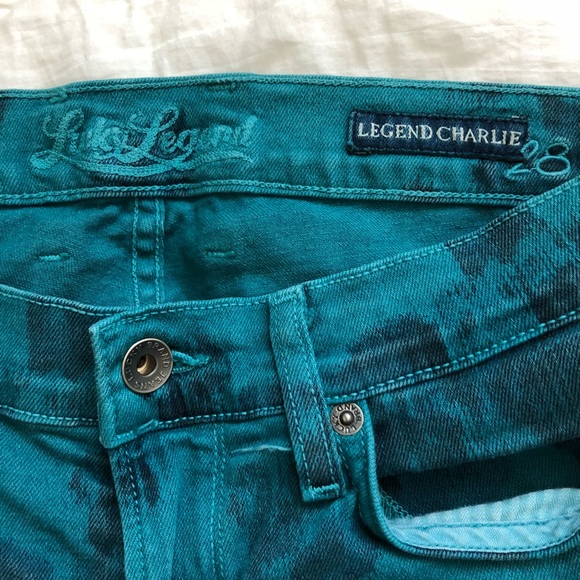 Lucky Brand Jeans Lucky Brand Teal Skinny Jeans With Pattern Poshmark